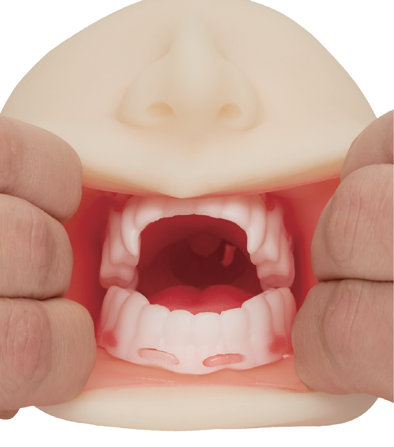 Open mouth with pointy fangs